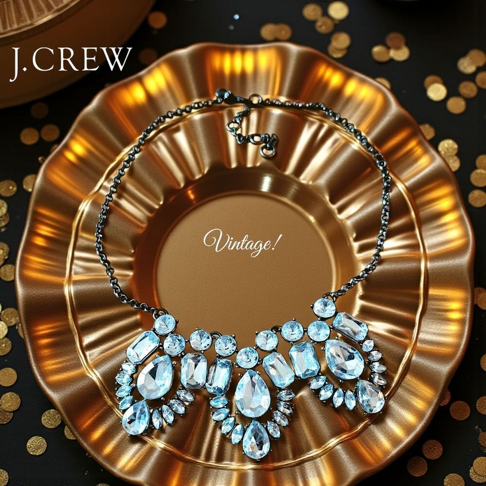 J. CREW Crystal Vintage Statement Necklace STATEMENT MAKING!
